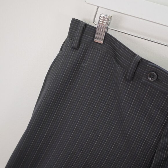 Calvin Klein Wool Gray Striped 2 Piece Suit 40L Flat Front 34 / 34 Mid Rise 2 Bu - Picture 2 of 15